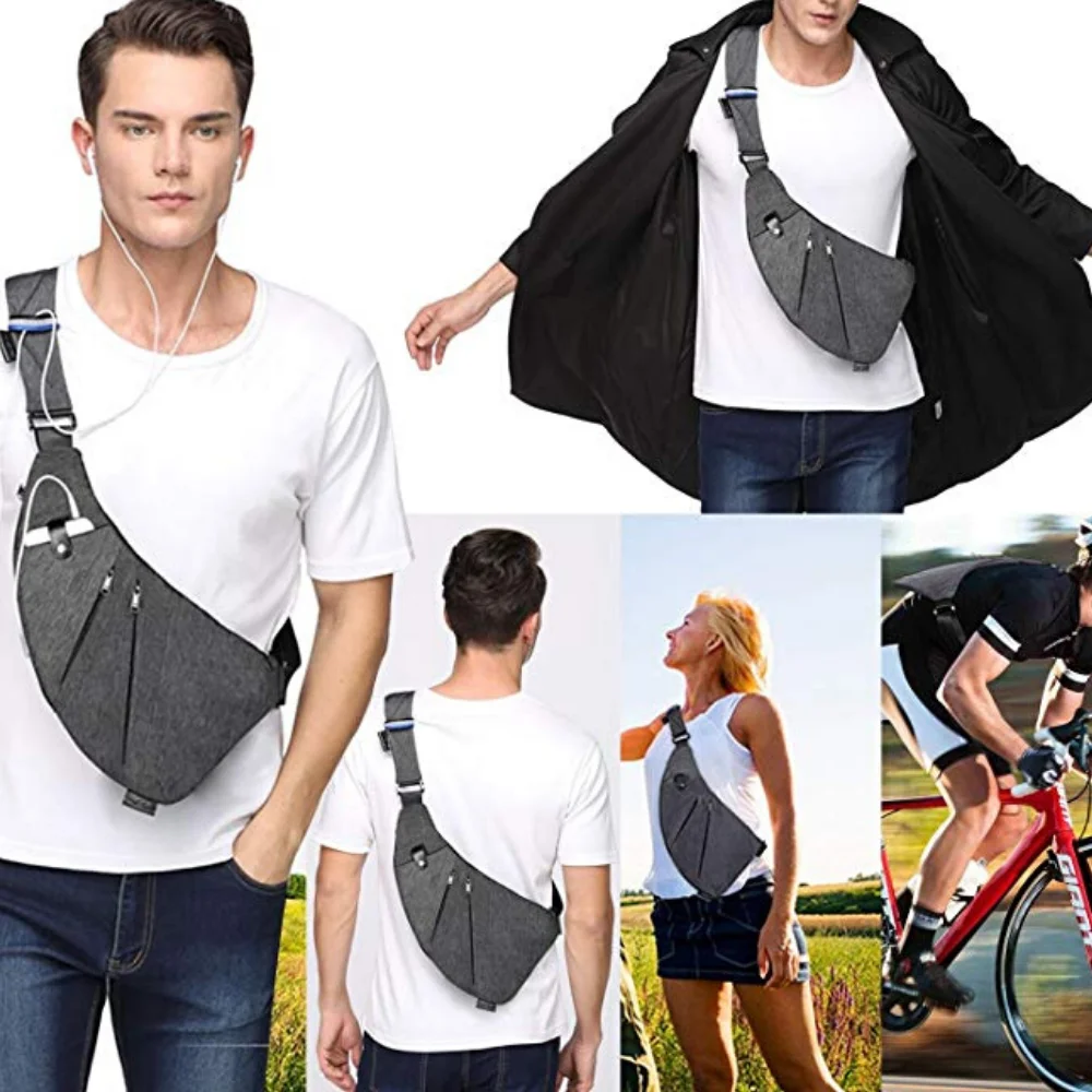 
Sling Bag Shoulder Chest Crossbody Bags Lightweight Casual Outdoor Sport Travel Hiking Multipurpose Anti Theft Sling Pure 