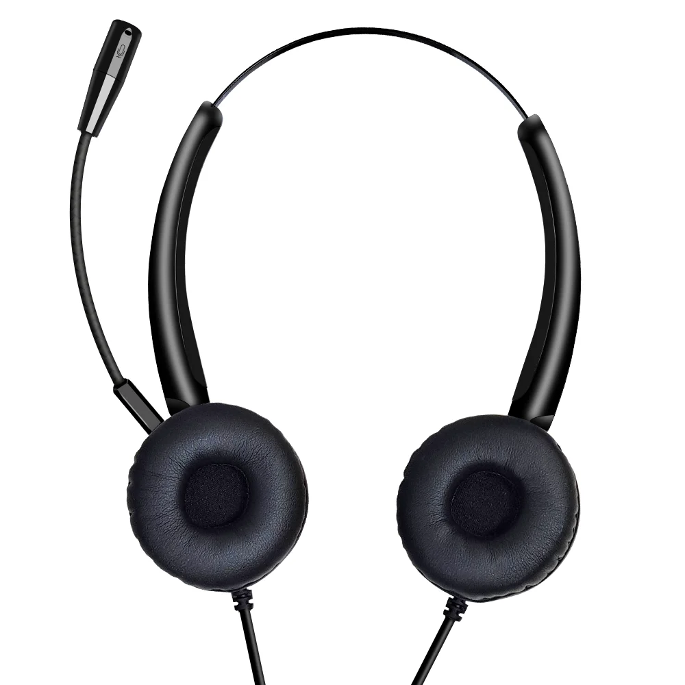 Office Telephone Headset Noise Cancelling Mic Wired Call headset for Call Center