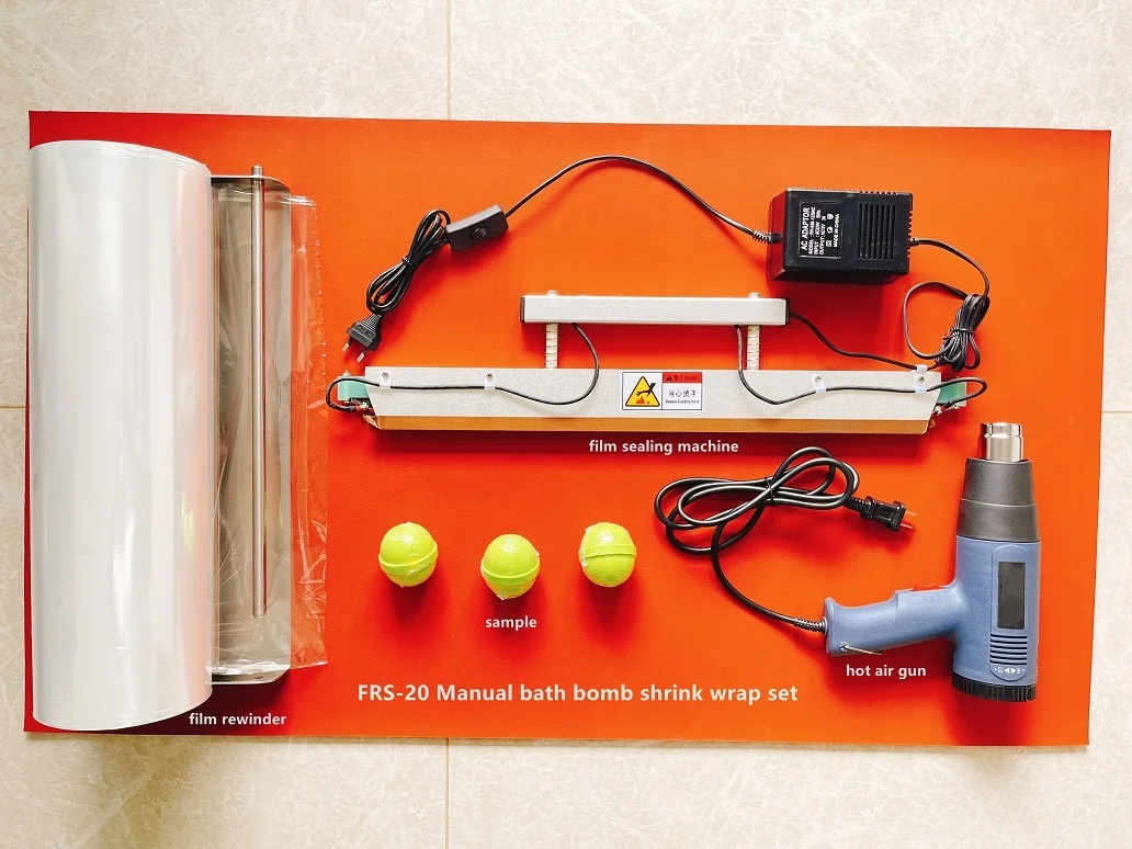 FURIS Manual Bathh Bomb soap Shrink wrap Machine System Heat Sealing Wand Whole Set For Bath Bomb Soaps low lcost