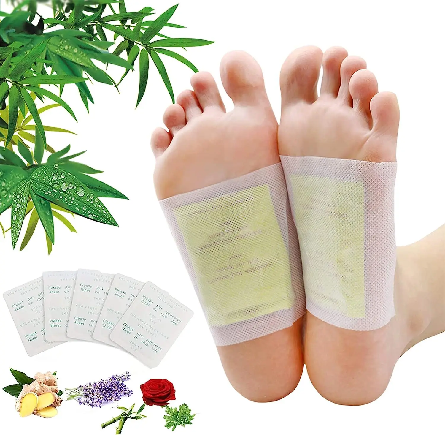 2024 new products health care product foot skin care deep cleansing foot care mask detox foot patch bamboo herbal medicine