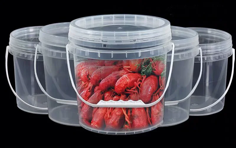 500ml to 10l hot sell clear round shape plastic PP food grade bucket