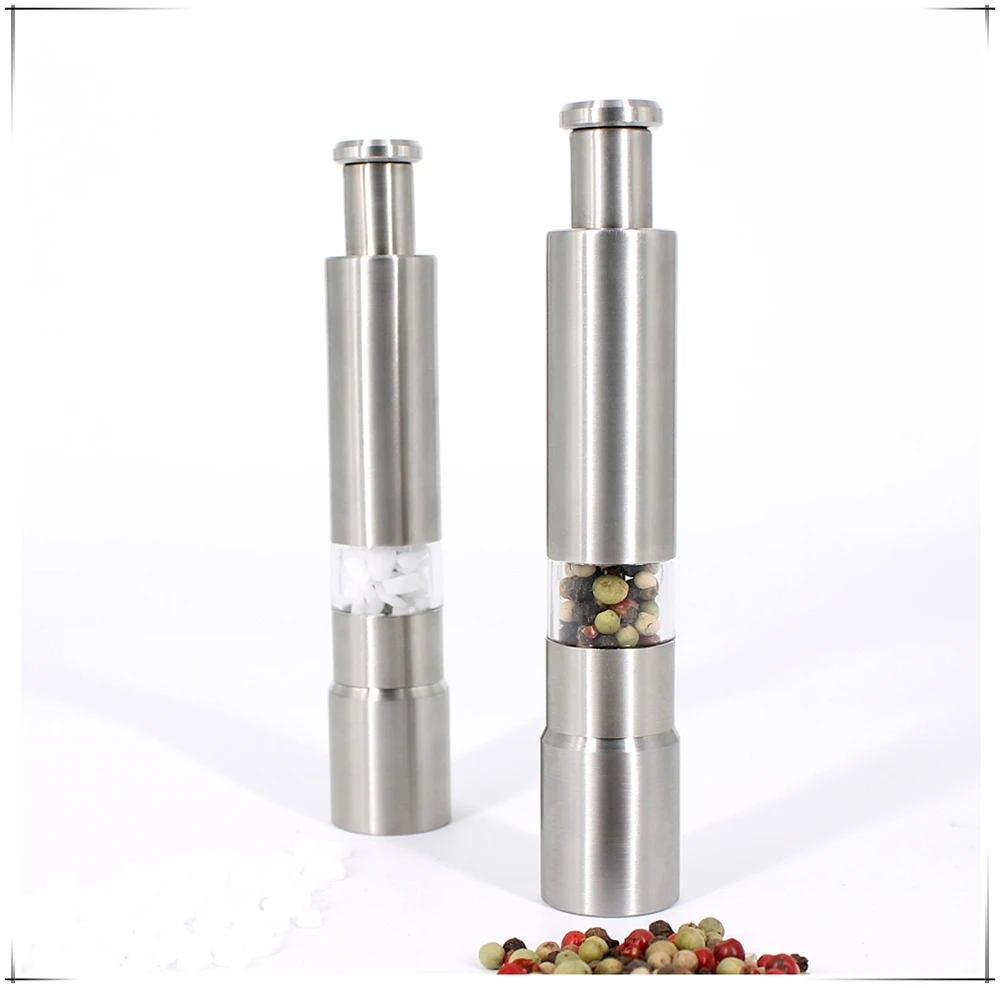 Stainless steel mini manual salt/pepper mill