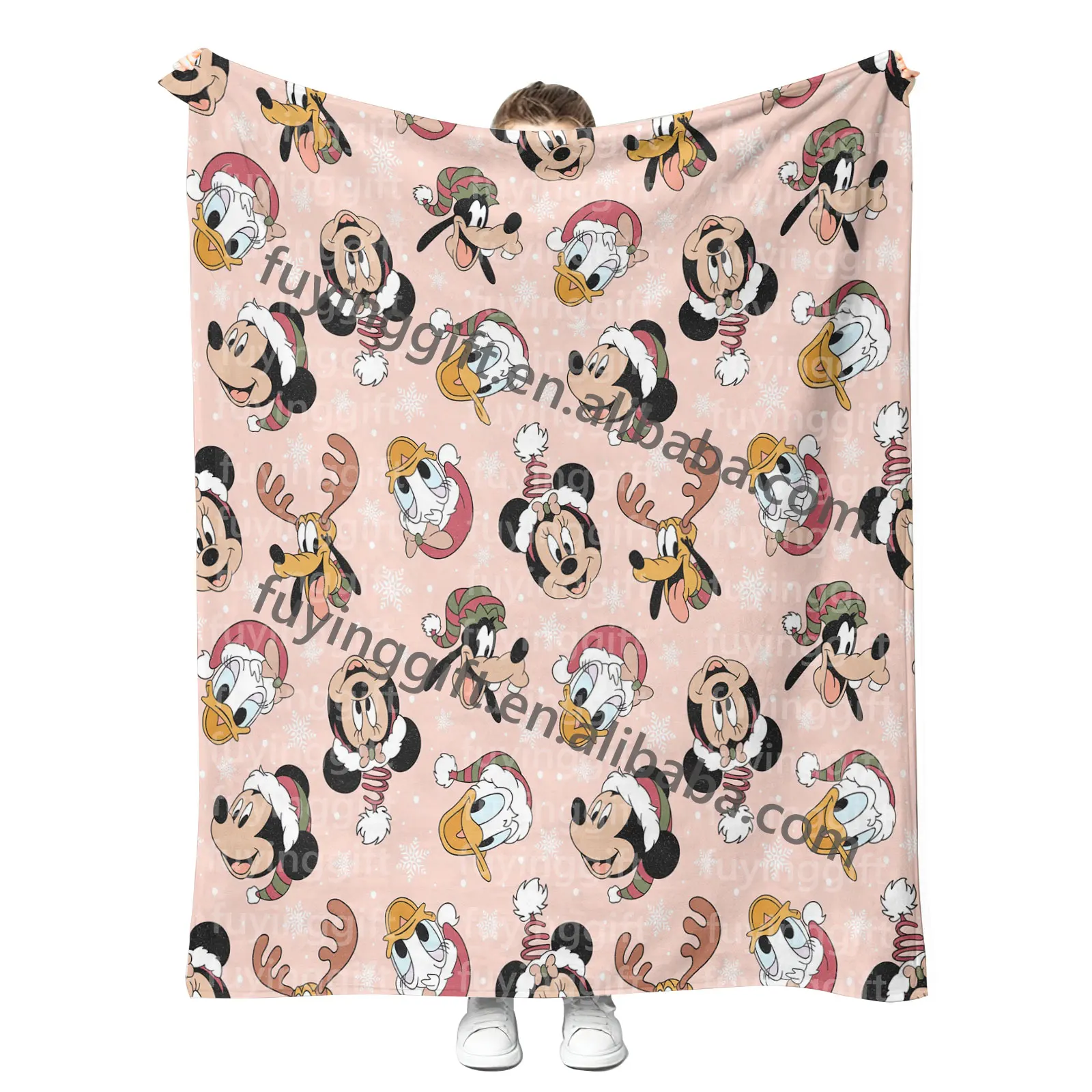 Newest High Quality Soft Plush Cute Christmas Halloween Minky Blanket Custom Image Print Winter Warm Home Travel Blankets