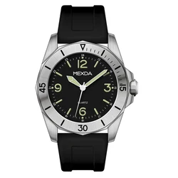 Mexda Brand High Quality Quartz Movement Mineral Glass 5atm Water Resistant Customized Sports Black Men Wrist Watch