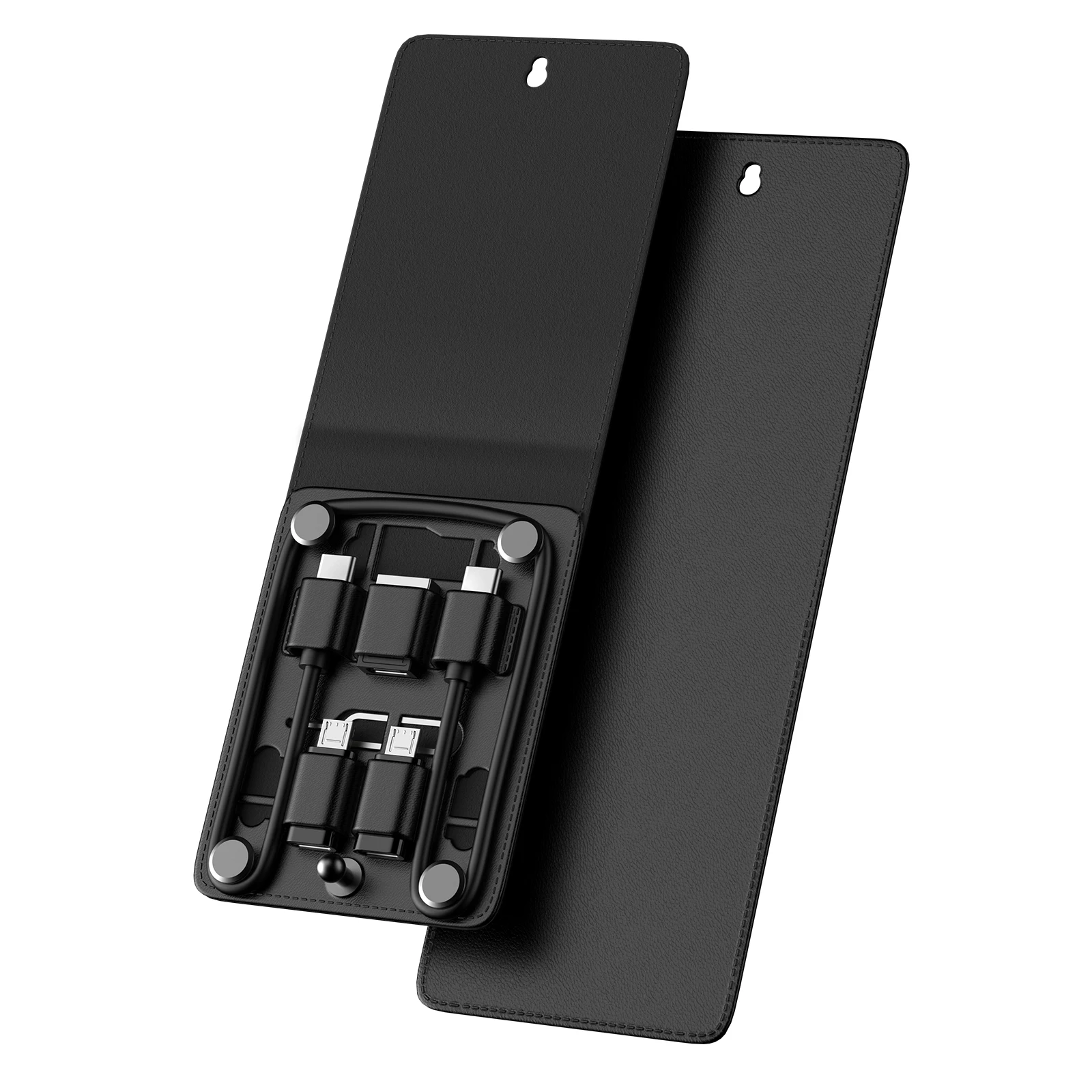 Classic Corporate Gift Cable Adapter Kit Eject Pin SIM TF Card Slot USB Adapter Cable Organizer Pouch PU Leather Storage Bag