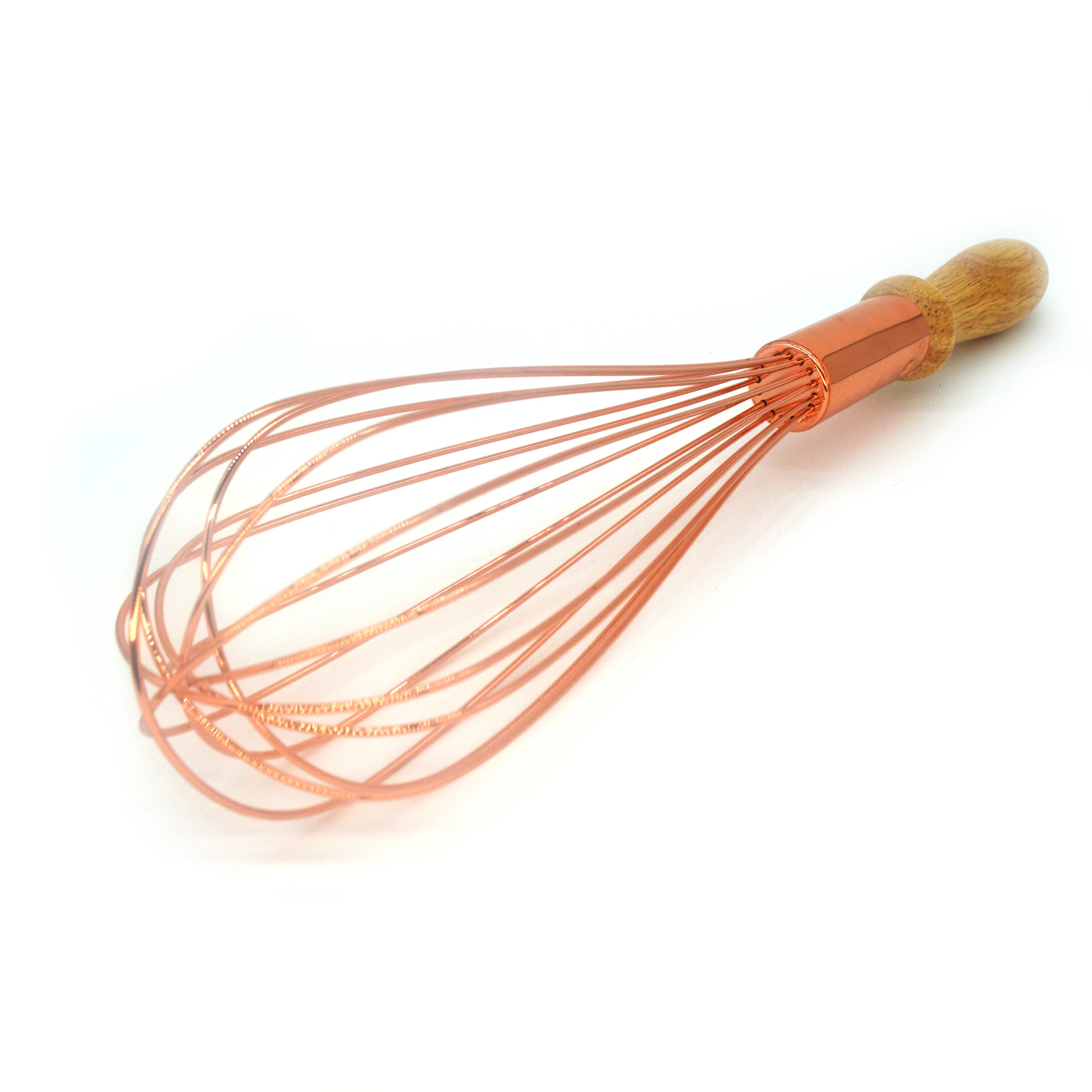 high quality Multifunctional Household 430 stainless steel wooden handle gilded egg whisk set