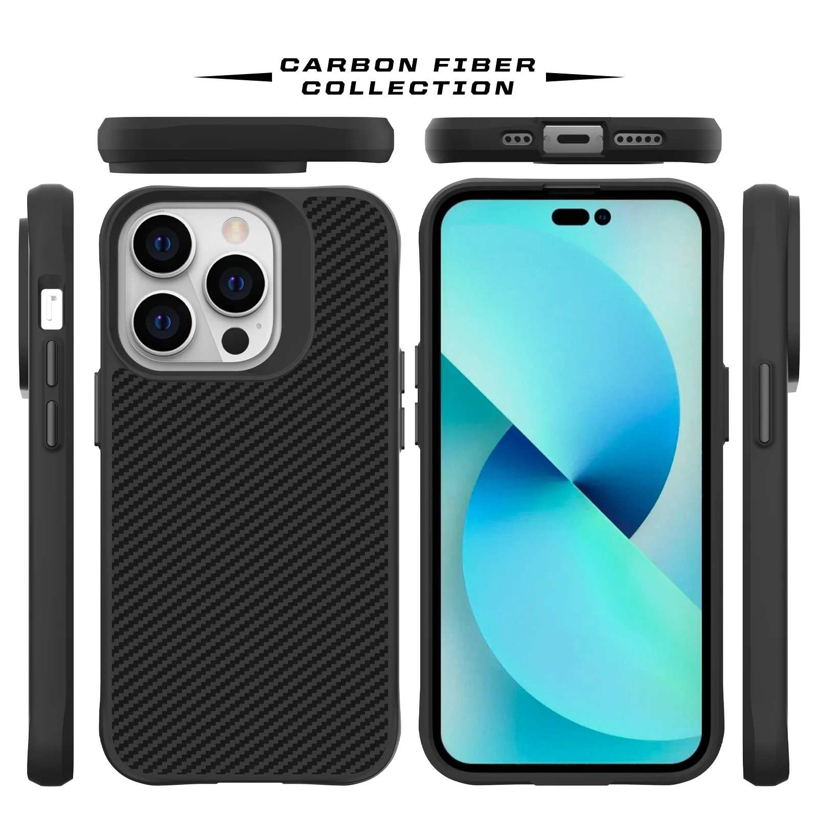 2022 New Arrival Anti shock Phone Back Cover Carbon Fiber Cell Designer Phone Case For Iphone 14 14 Pro Max In Stock