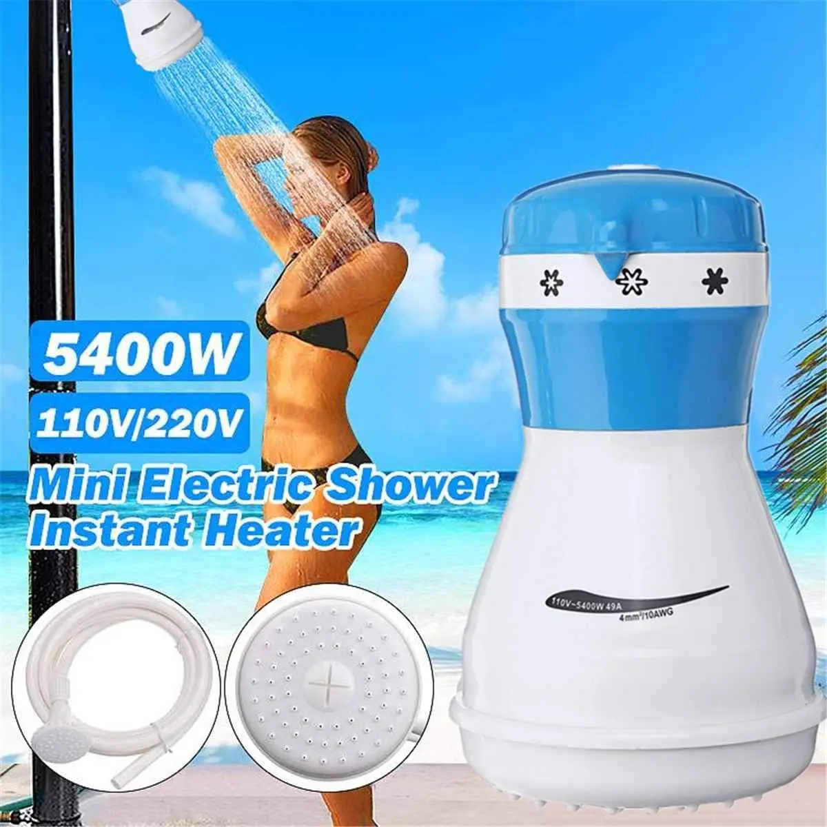 4400W Mini Electiic Shower instant Heater 110V 220V Instant Heating shower head EW006