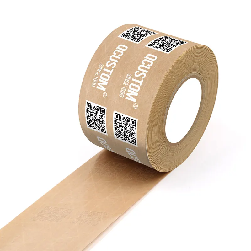Eco friendly packing tape self adhesive paper tape custom kraft packaging tape