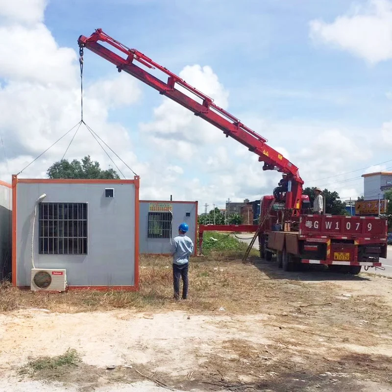 HAOY Car Hydraulic Boom Articulated Self Loading With 12 Ton Dump Tipper Folding Arms Truck Mounted Crane