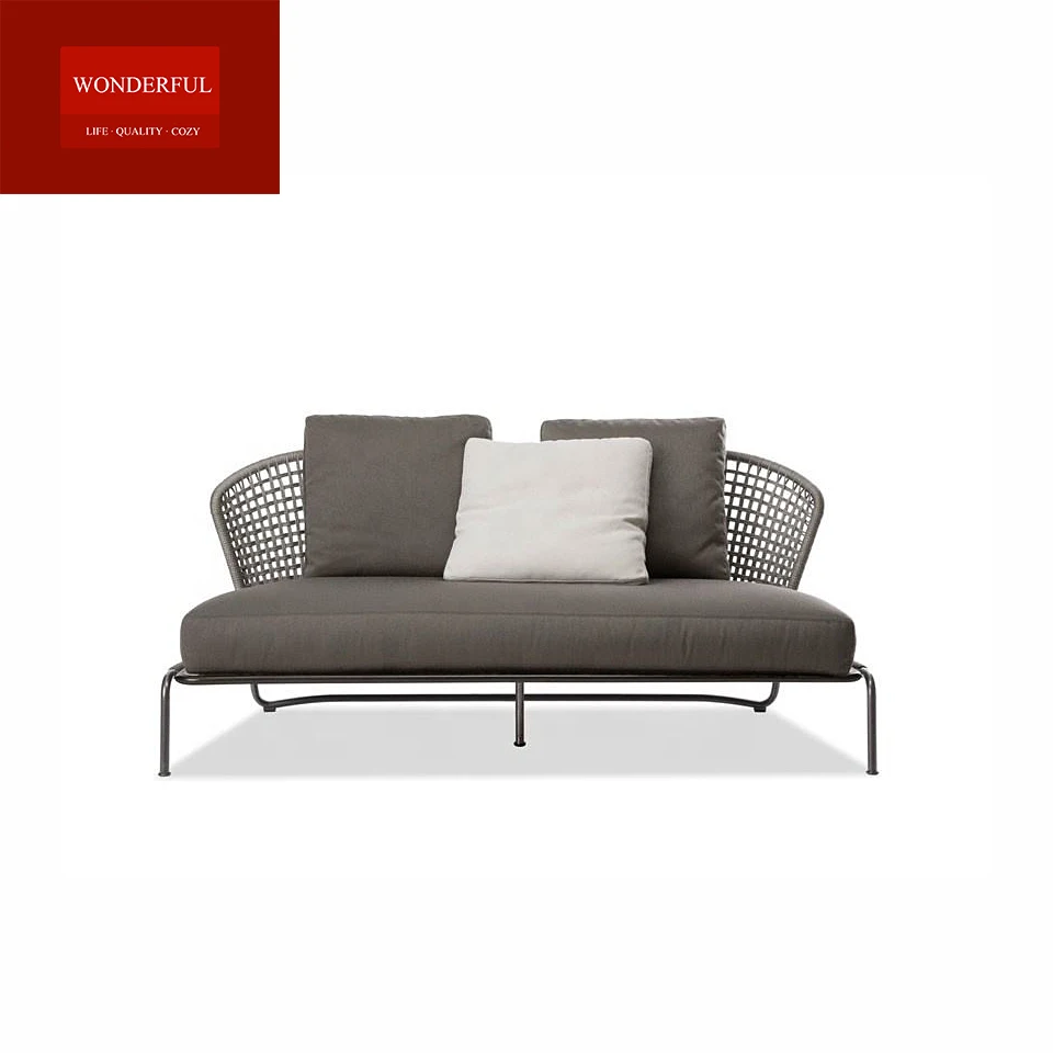 Wholesale Best Sales Outdoor Rope Wood Sofa Set Furniture Modern For Restaurant