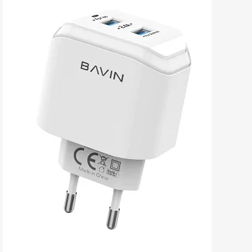 BAVIN fast charging wall Mobile phone Travel charger Adaptor with dual usb Ports  USB Cable for iphone android Apple PC387Y