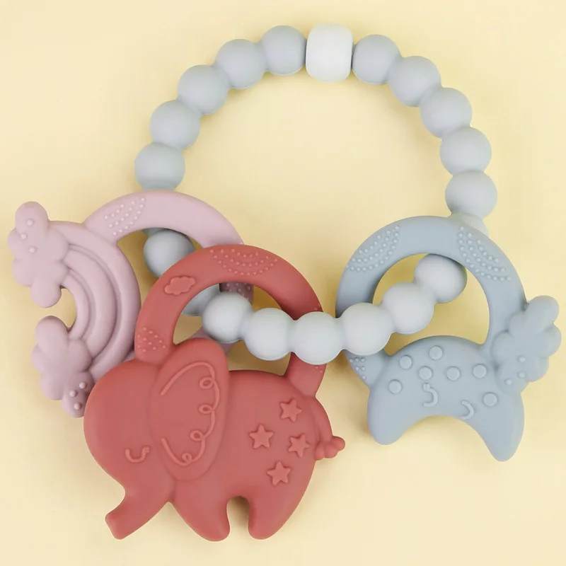 Baby Teething Pearls Toys Food Quality Cooked Silicon Teething Pearls Frozen Anti-Eating Hand Baby Bite Music
