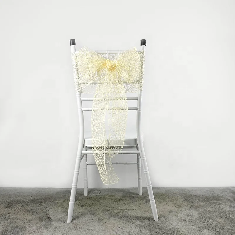
Wholesale Unique Mesh Chair Sashes Chair Bows Wedding Chair Cover Sashes 