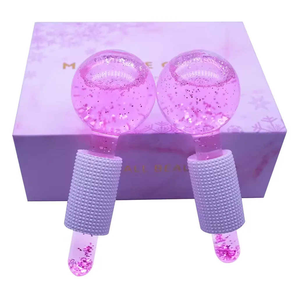 Unbreakable Pink Ice Roller Anti-Wrinkle Face Globes Masajeador Facial Massage Tools Ice Globes Anti-Age Ice Balls Globes