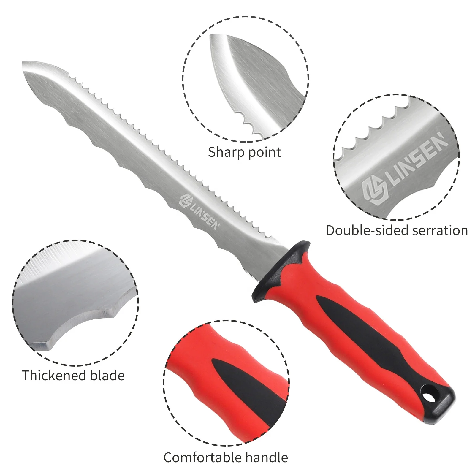 Wholesale Insulated Mineral Wool Knife Stainless Steel Blade Soft Handle Cutting Mineral Wool Knife For Garden