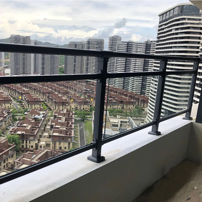 Glass guardrail villa balcony terrace outdoor railing handrail staircase welded all aluminum glass fence