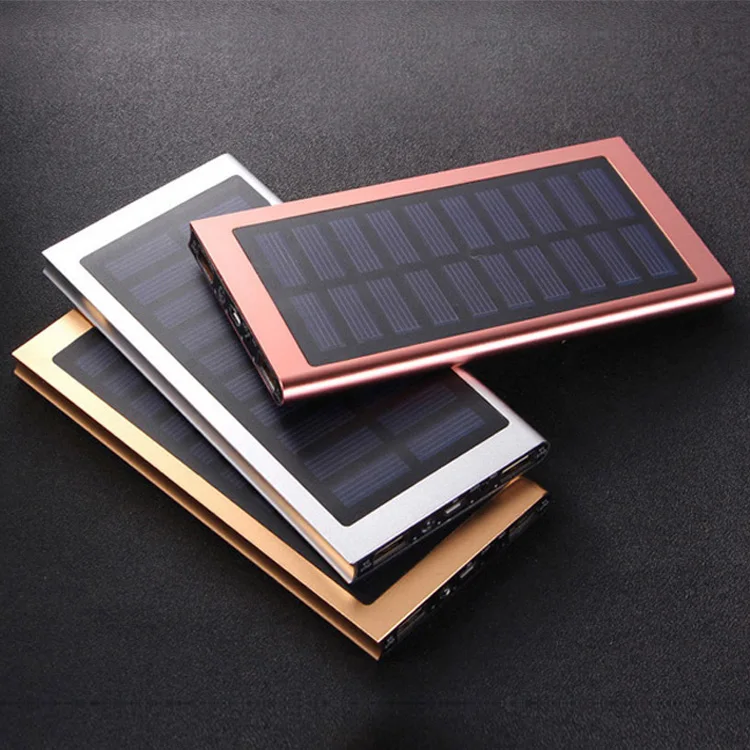 Solar Power Bank for Phones 8000mAh Solar Charger 2 Usb Ports External Charger