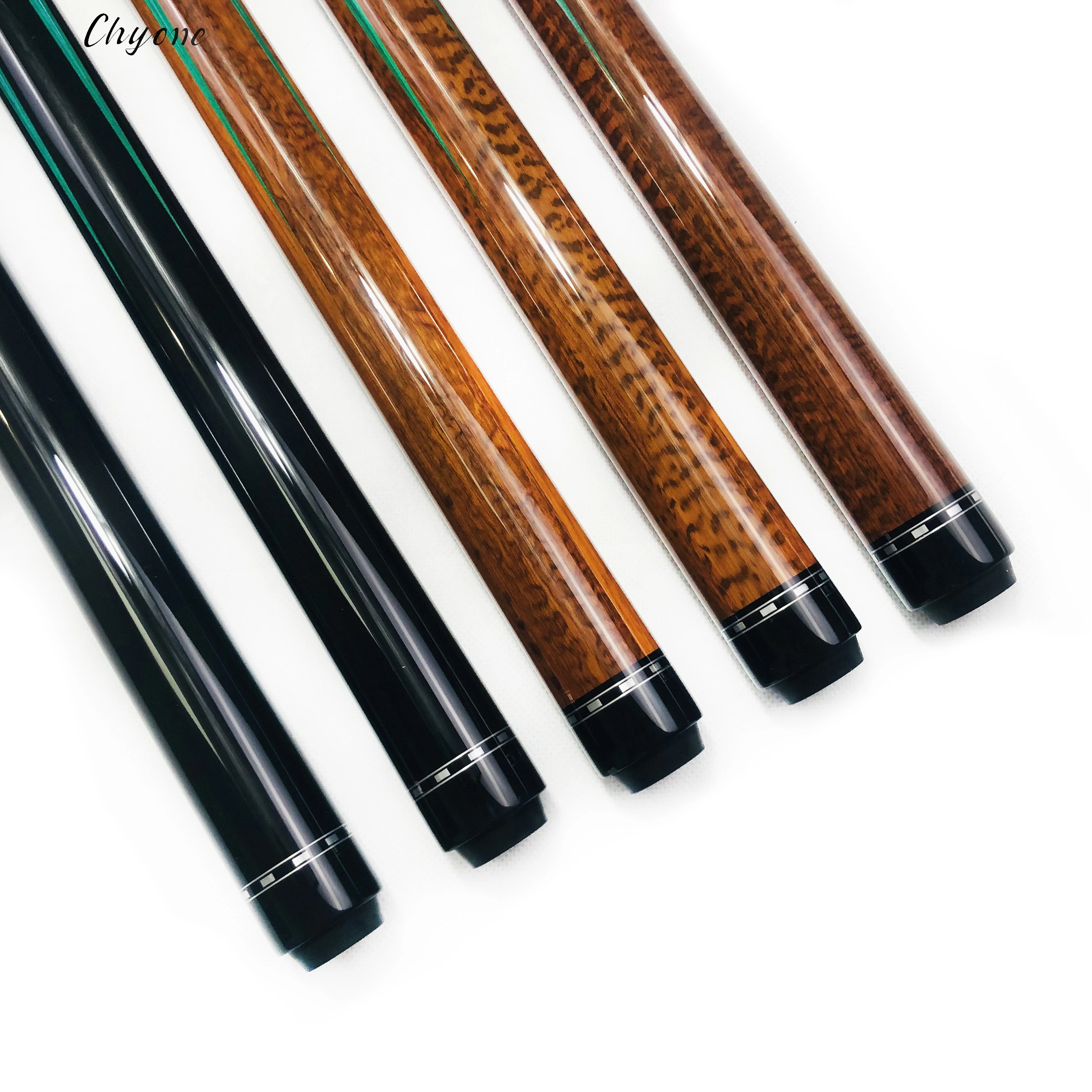 korea Carom cue Chyone custom rainbow design snake wood spliced billiard cue handmade pool cue