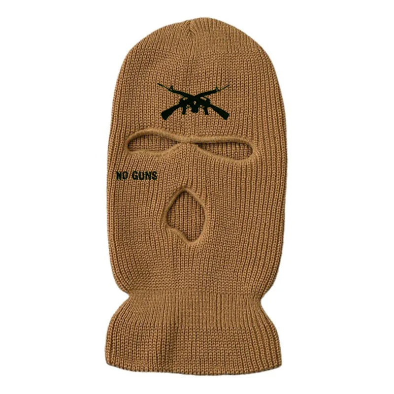 Stock Fluorescent Green Balaclava Hats High Quality Custom Logo Winter Knitted Black Neon Balaclava Three Hole Ski Mask