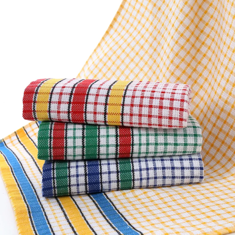 Super Soft and Absorbent Dish Towels for Drying Dishes with Check Plaid Kitchen Towels