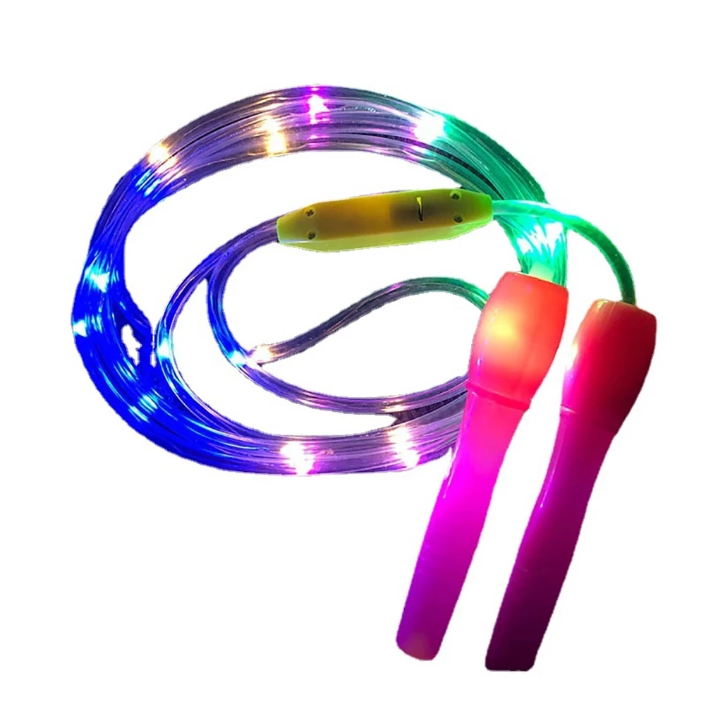 LED Luminous Jump Rope Training Lose Weight Fitness Gym Kids Skipping Rope Cable for Kids Night Exercise Fitness Training Sports