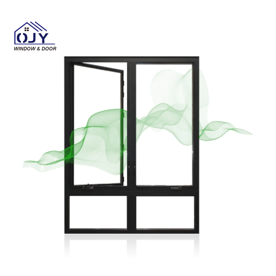 Cold Insulation Window Custom Villa House Casement Window Double Glazed Aluminum Windows and Doors with mosquito net