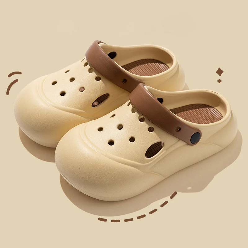 Removable Hole Shoes Women Wear Anti-skid Thick-soled Heightened Fashionable Sandals Slippers for Girl