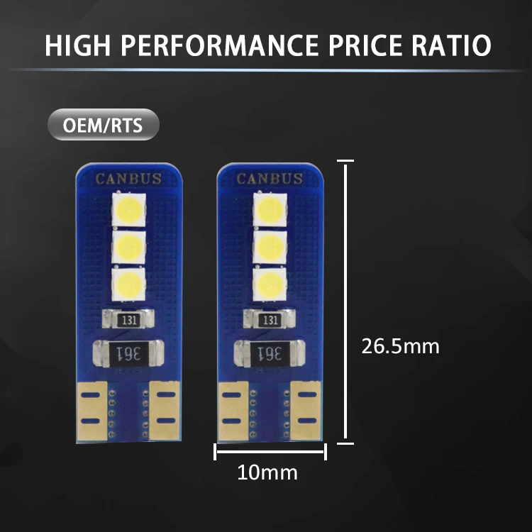 2022 New Style T10 LED 3030 Auto Light Bulb T10 Canbus 6smd 3030 Interior Light For Car License Light