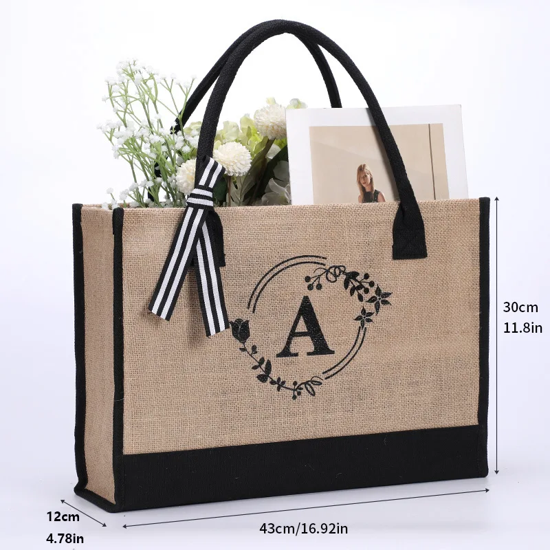 Eco Friendly Reusable Designer Canvas Cotton Gift Shopping Tote Bag With Letter Logo Bags Aet