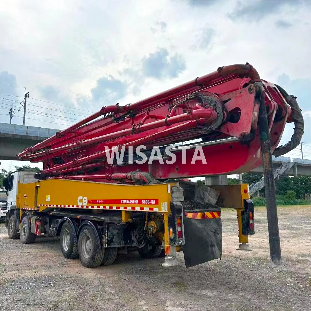 2019 Year SANY 56m Truck Mounted With Benz Chassis 4-Axles Second Hand Hydraulic Piston Used Concrete Pump Truck