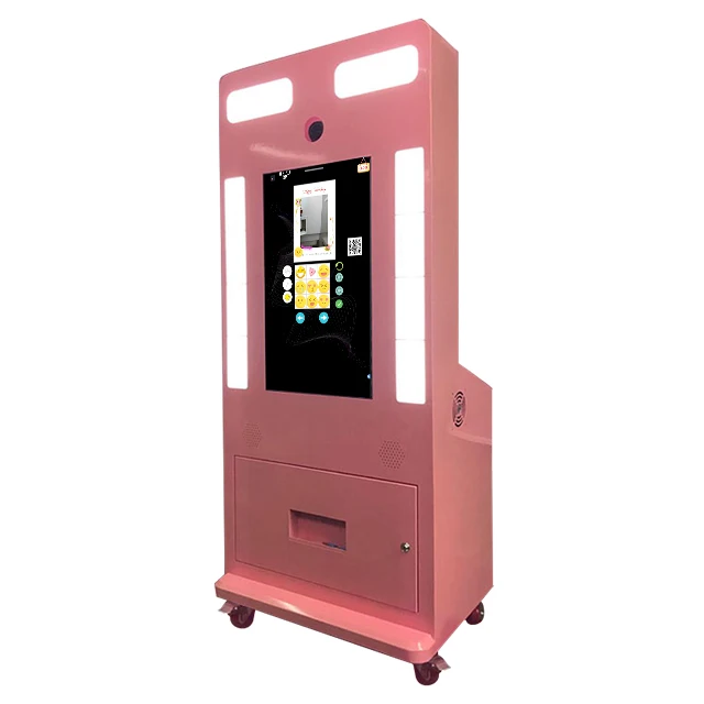 Hot Sale Self Service Photo Booth With Thermal Printer and camera Full Package Solution In Europe led mirror photo booth