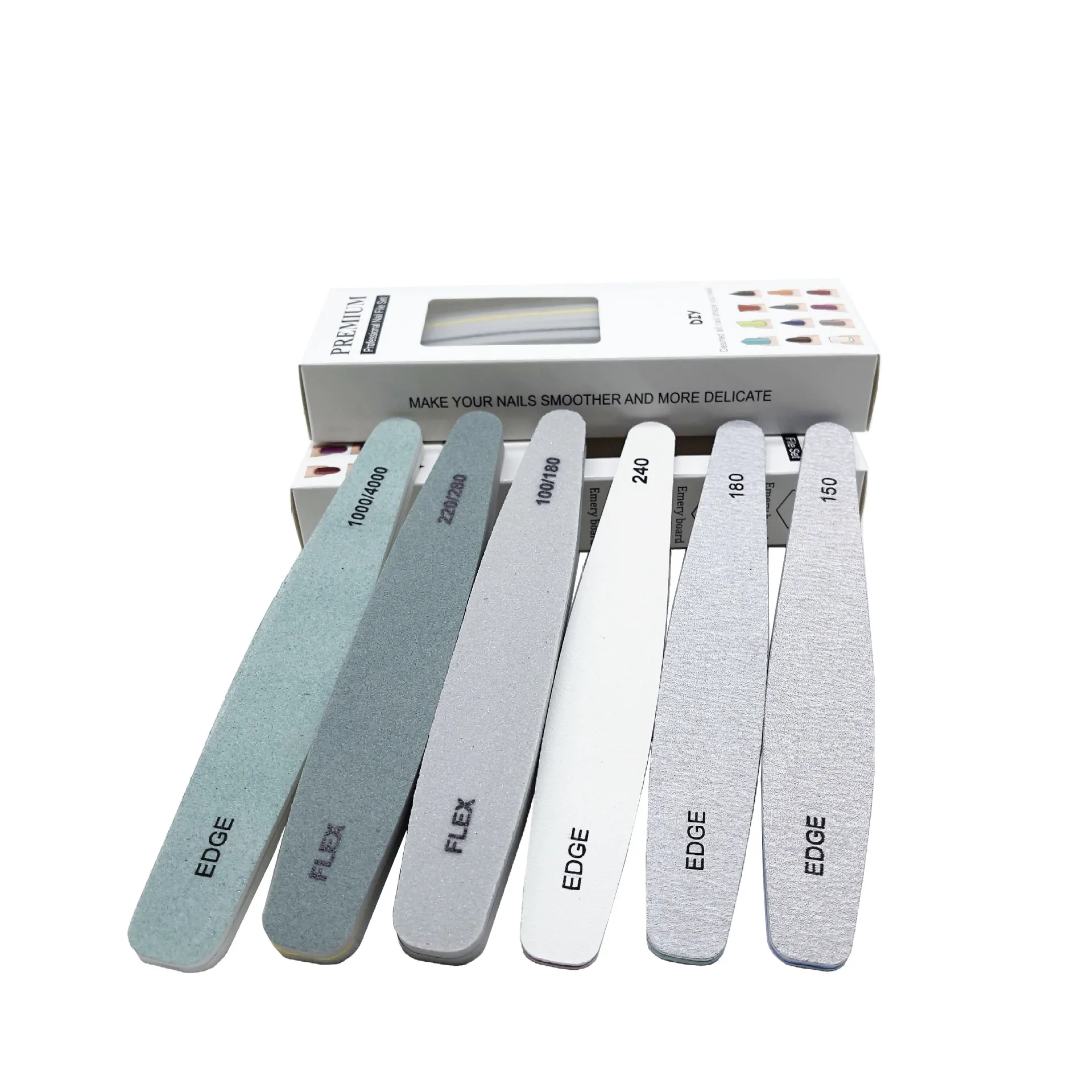 Professional Gel Nail File Set Manicure Polisher Washable Double Sided 180/240 Buffers Nail File
