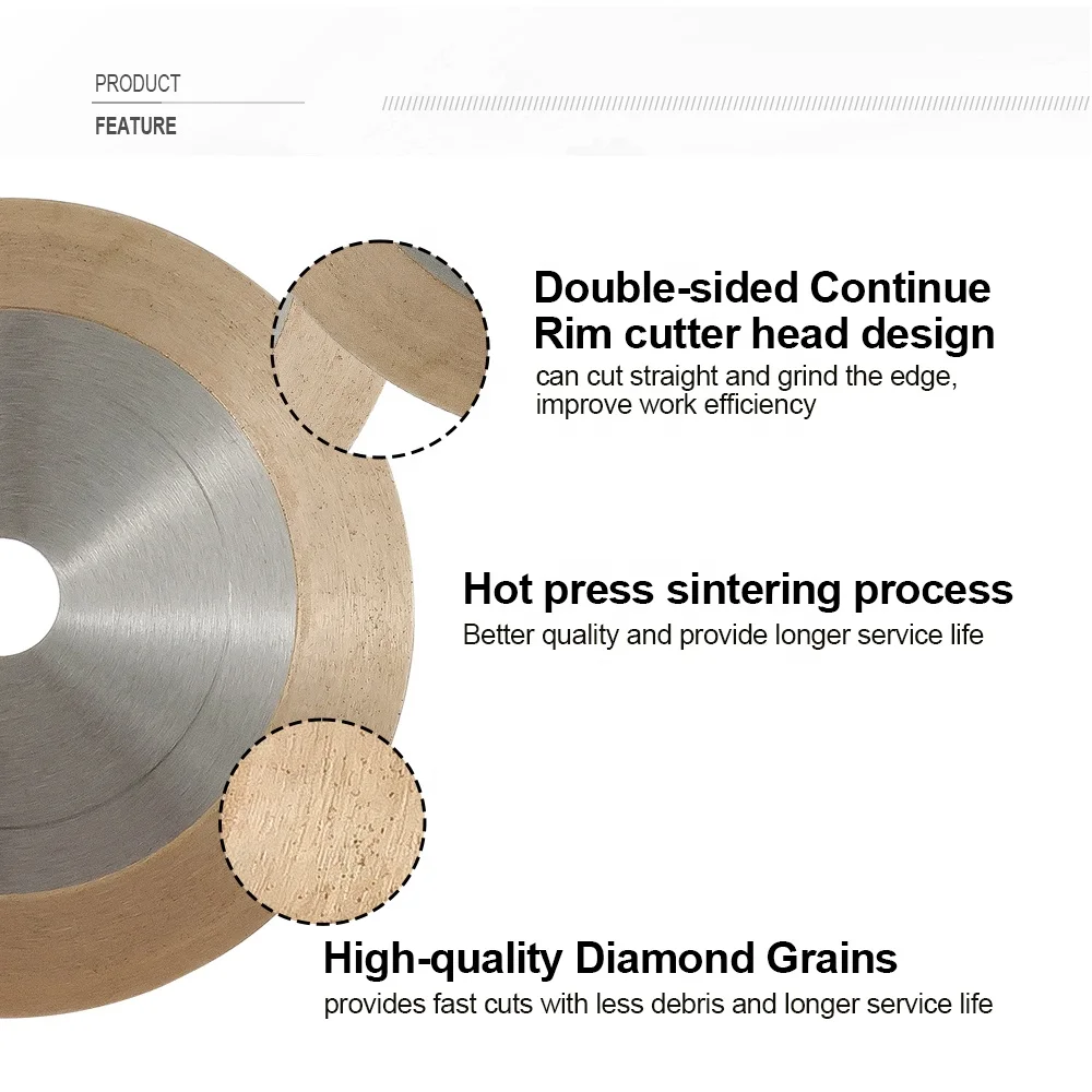 7in/180mm Hot-pressed Double-sided Continue Rim Diamond Saw Blade Reinforced Cutting Wheel Disc Disk for Ceramic Tile Marble