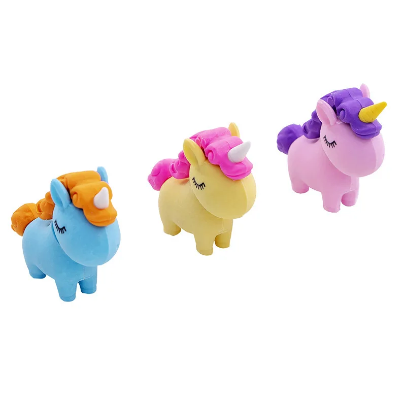 wholesale Mini Cute Cartoon Unicorn Rubber Eraser