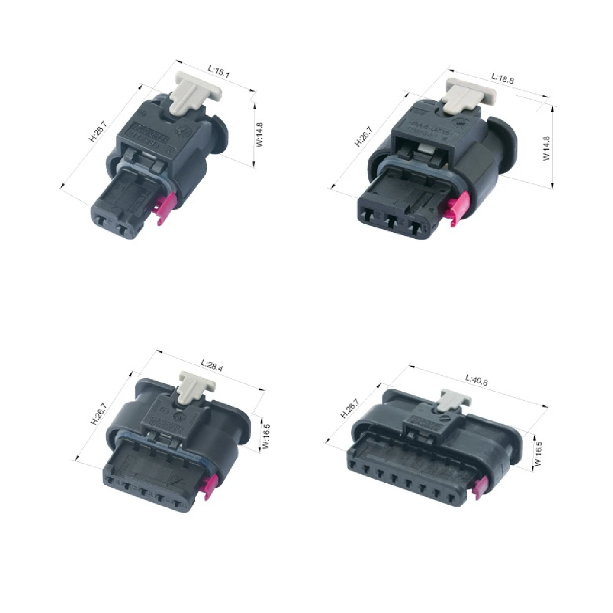 1-1718643-1 Hot sale female White auto 2  pin connector 1-1718644-1 1-1718806-1