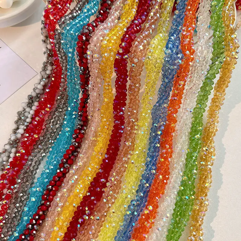 High Quality AB color glass rondelle beads 4mm6mm8mm crystal beads for jewelry making
