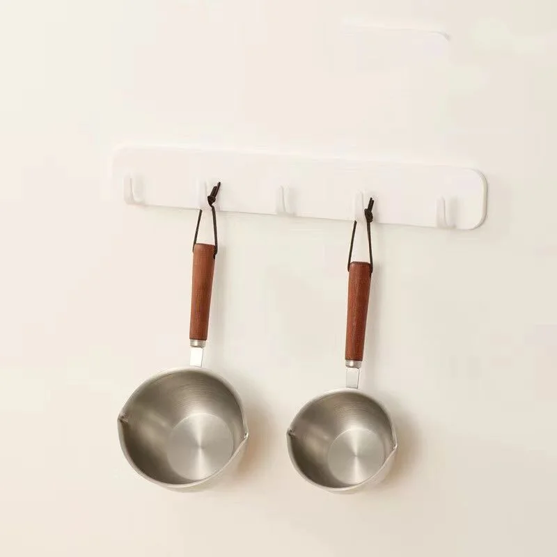 Small Stainless Steel Oil Splashing Pot With Anti-scald Wood Handle Mini Milk Pan For Dripping Oil Pouring Pot