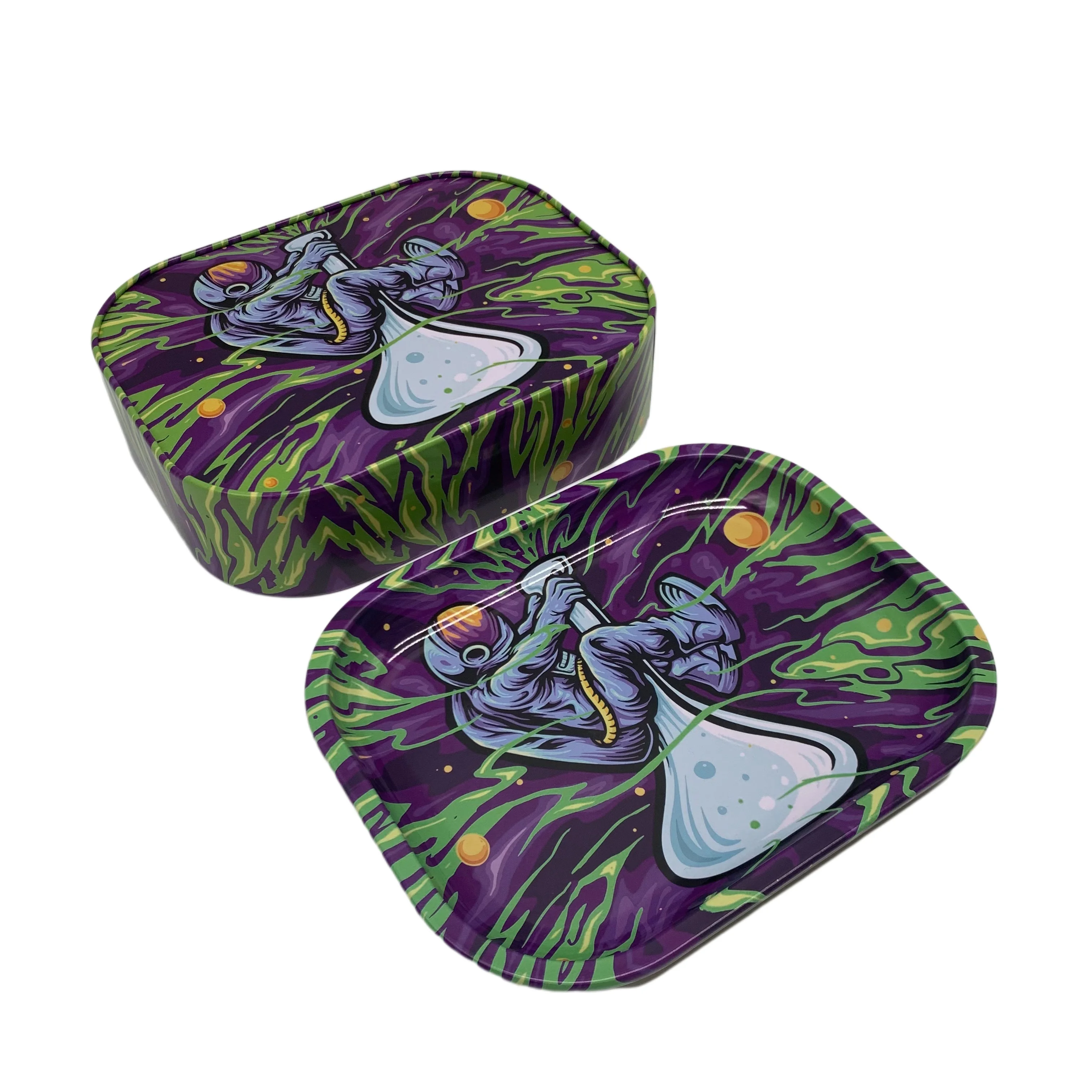 Metal Rolling Tray Stash Box Organize Herb Accessories