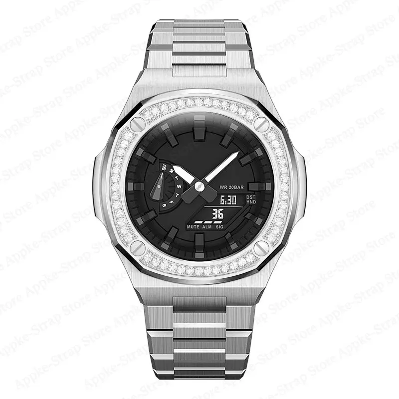 Комплект модификации для casioak GA2100 роскошный чехол с металлическим браслетом GA-2100/2110 Установите комплект инструментом gshok часы