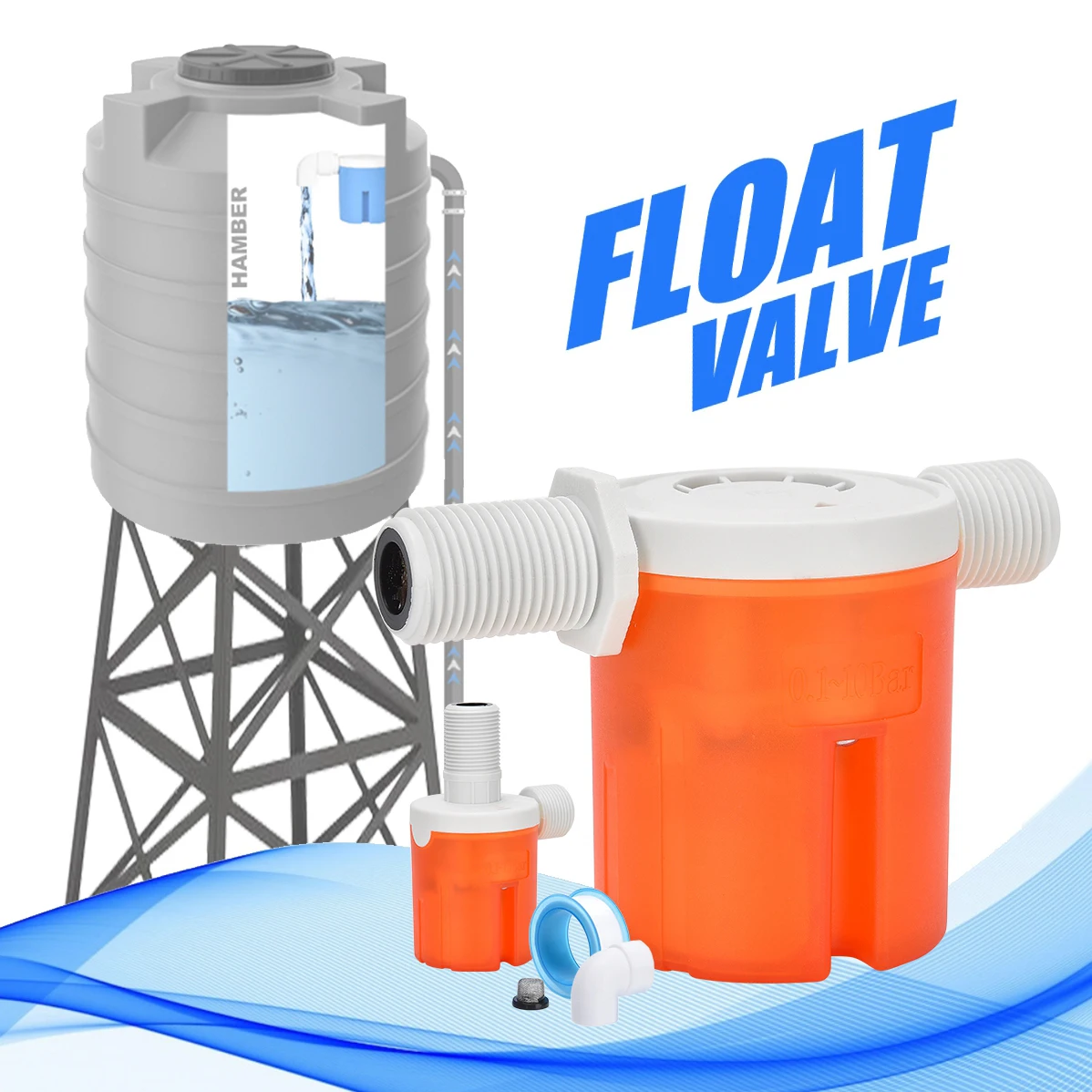 Оптовый пластиковый поплавковый регулирующий клапан уровня воды, пластиковый поплавковый клапан для резервуара для воды