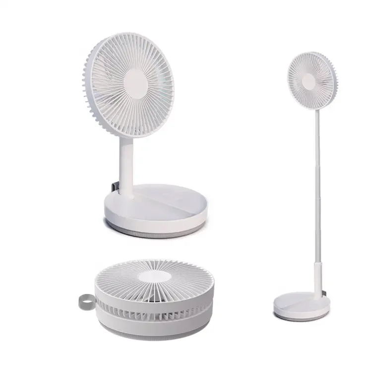 Foldable Table Fan Usb Rechageale Portable Mini Folding Fan Telescopic Auto Oscillating Electric Standing Air Cooling Fan