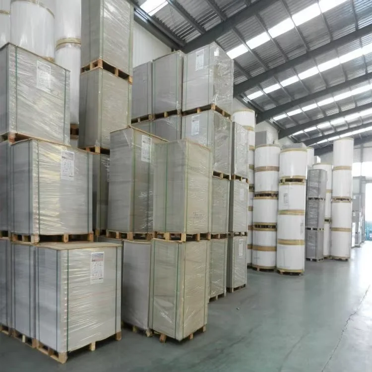 China Supply Competitive Price Customized Size 200gsm 230gsm Duplex Board with grey back white coated surface in roll