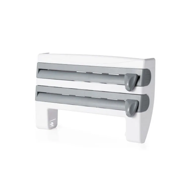 Multifunction Kitchen Organizer 4 In 1 Wall-Mount Paper Towel Holder Sauce Bottle Rack Cling Film Cutting Holder