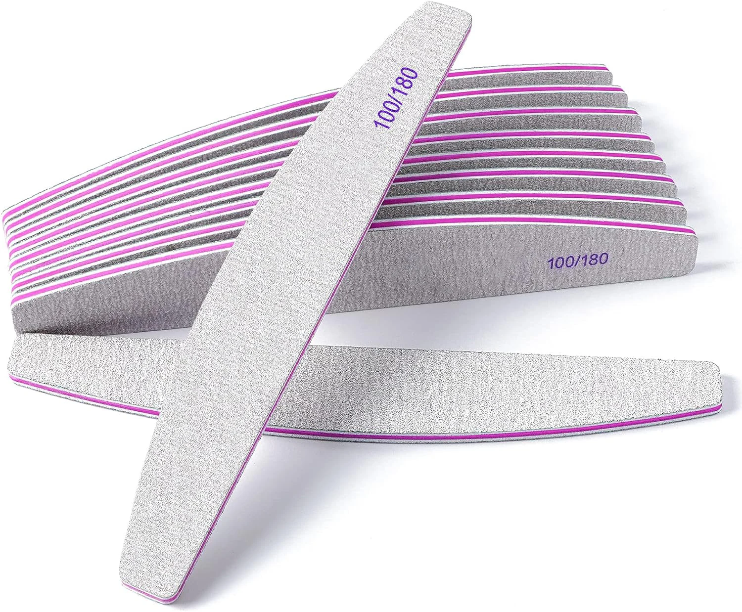 Reusable Zebra Nail File Emery Board 100/180 Grit Nail Styling Tools Half Moon Nail Files