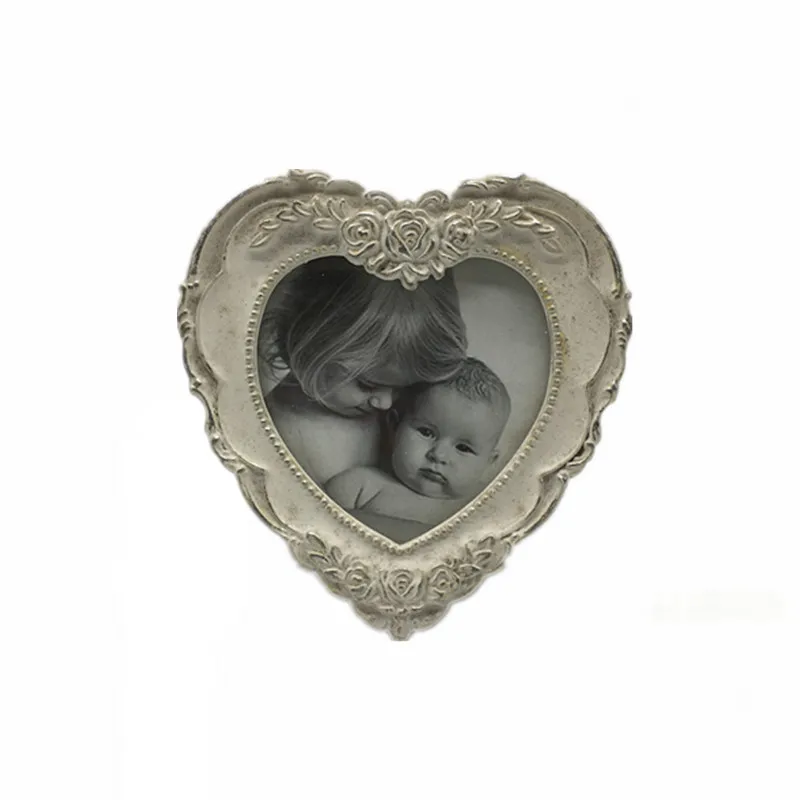 
Heart-shaped Floral Design Photo Frames White Small Baby Picture Frames 