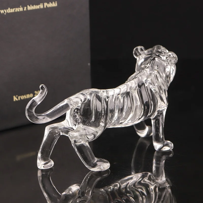 The Last Factory Wholesale Custom Animal Figurine Decorative Crystal Tiger Glass Crystals For Crafts