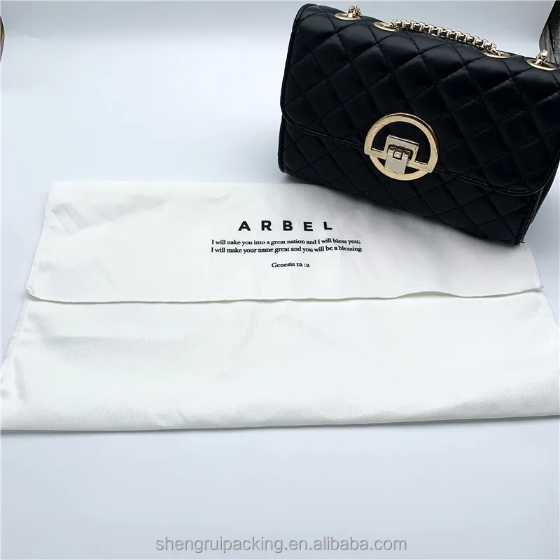 Customized White Cotton Envelope Bag for Handbags Luxury Dust Bag for Clothing Shoes Wholesale
