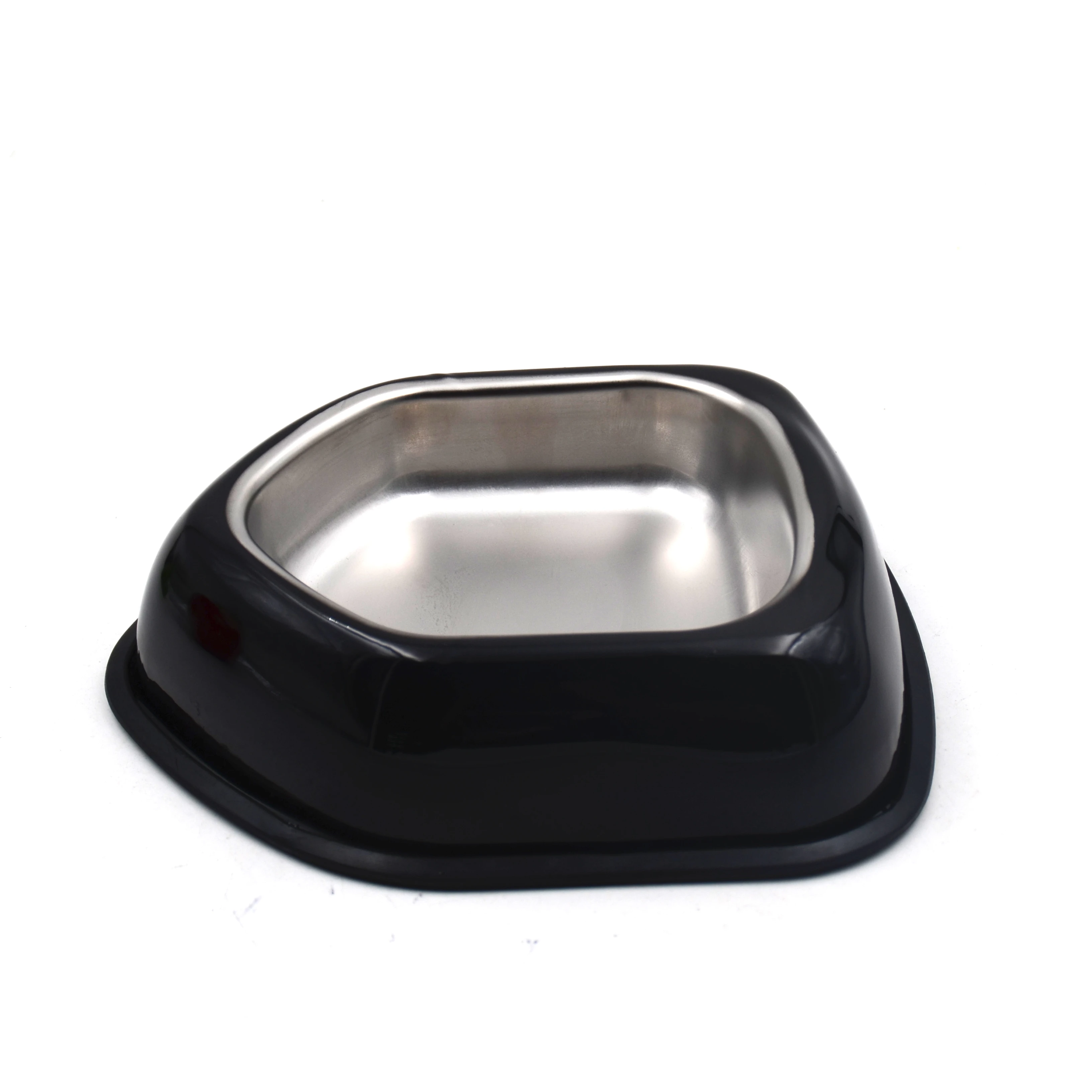 Advanced frosted polygon stainless steel six pieces cat bowl Dog bowl pet bowl