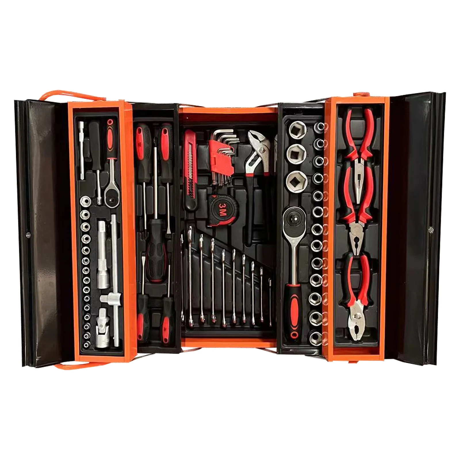 168 PCS Metal Box Tool Set Home Socket Set Auto Mechanic Tools vde